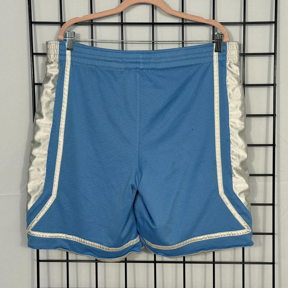 Nike Dazzle Basketball‎ Shorts Mens XL Blue Silky Shiny UNC Baggy Reversible